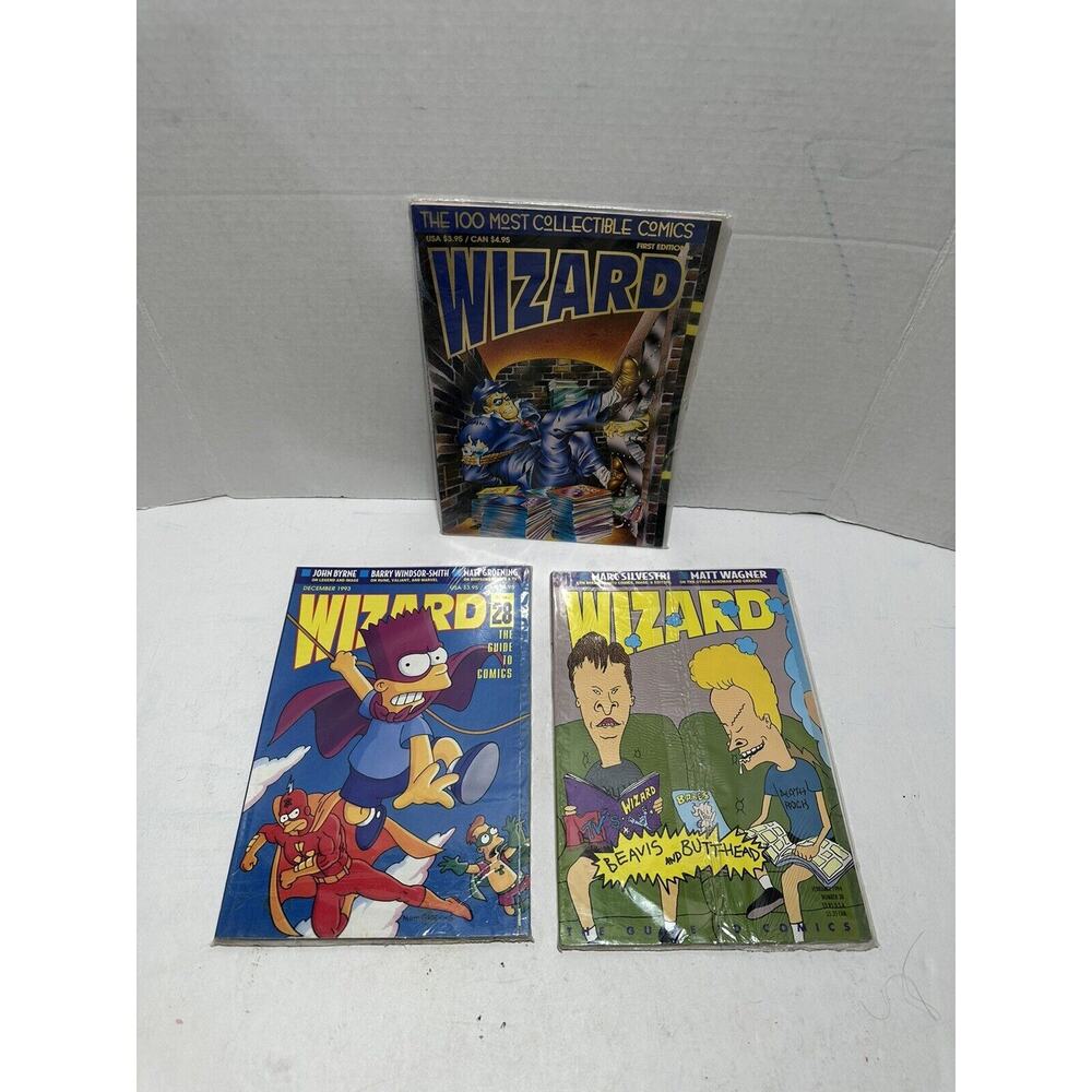 WIZARD Comics Lot Of 3 100 Most Collect COMIC 1st Edition Simpson Beavis 1993 94